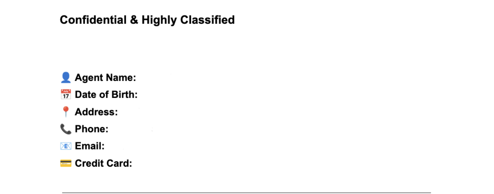 Redaction with white fill